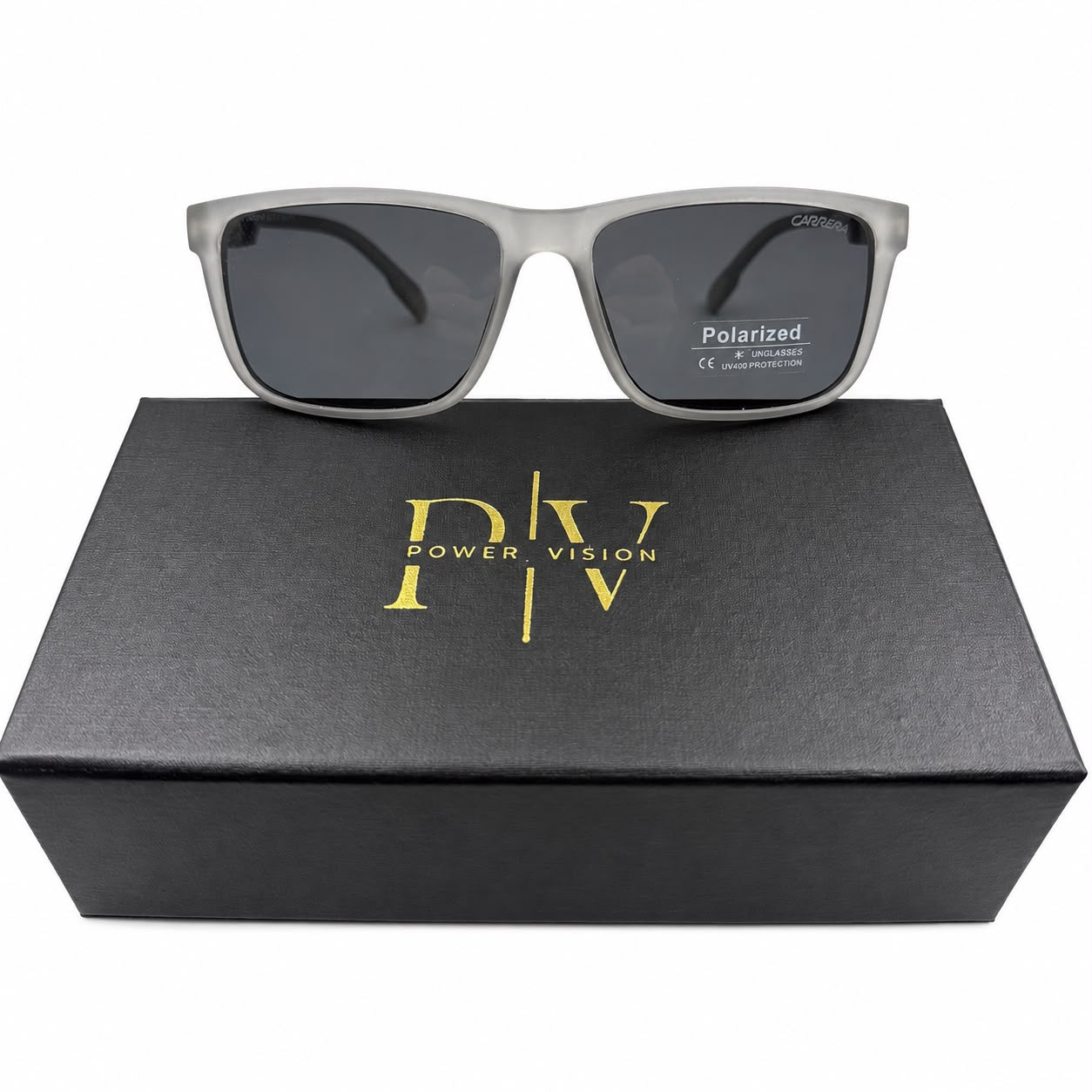 CAR 1002 - SUNGLASS - MATTE GREY - BLACK - POLARISED - PREMIUM - MEN