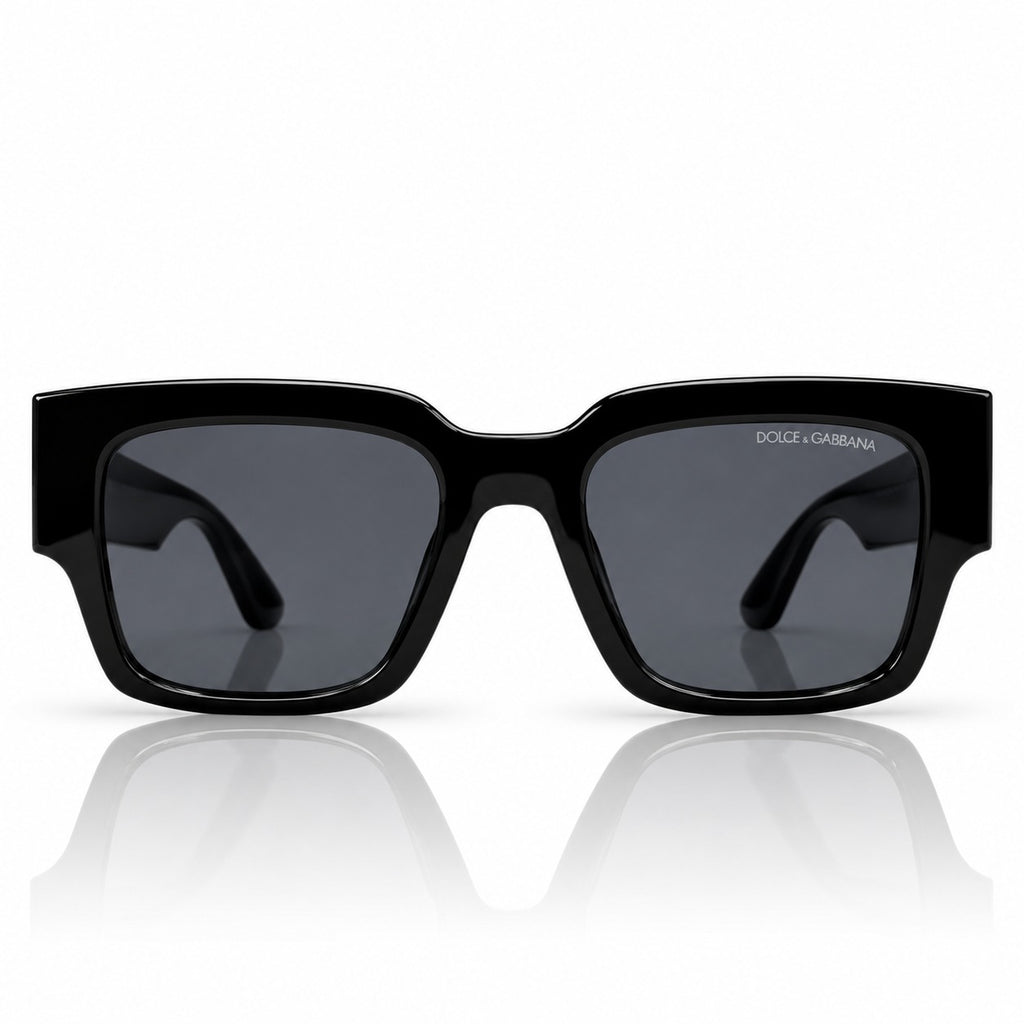 D&G - TRENDY - BOLD - BLACK - SQUARE - WIDE TEMPLE BRANDING - WOMEN