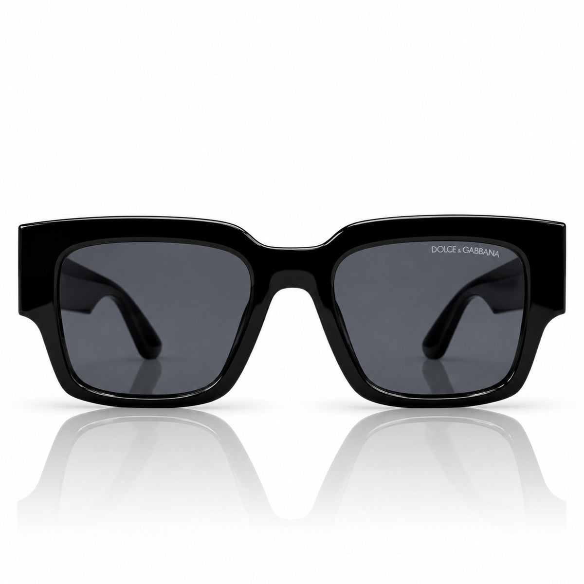 D&G - TRENDY - BOLD - BLACK - SQUARE - WIDE TEMPLE BRANDING - WOMEN