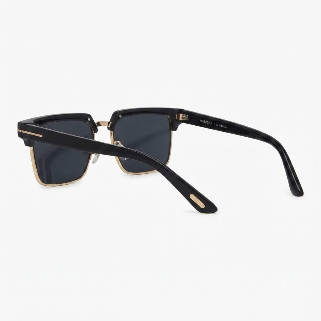 TF 9820 - SUNGLASS - CLUB MASTER SQUARE - BLACK GOLDEN - DESIGNER - PREMIUM QUALITY