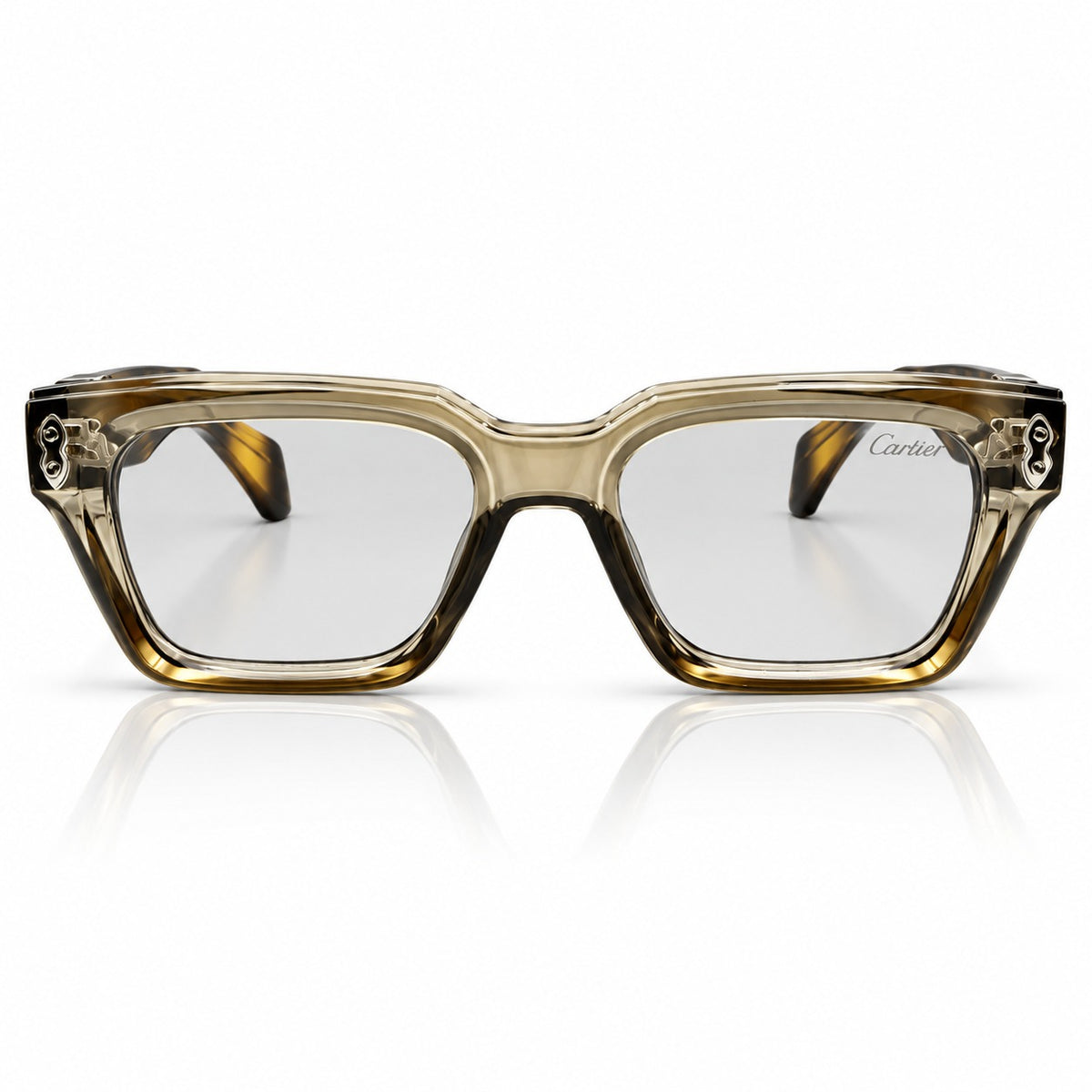 CARTIER - GREY TRANSPARENT - TORTOISE - TINTED - CUT SQUARE - ACETATE
