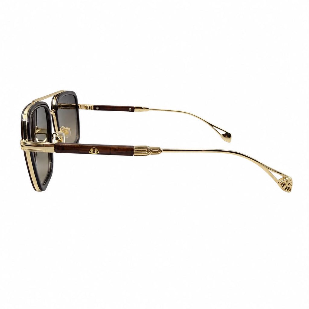 MAYBACH 2233 - SUNGLASS - DOUBLE BEAM - GOLDEN - BROWN - DOUBLE SHADED - NAVIGATOR SQUARE - OVERSIZE