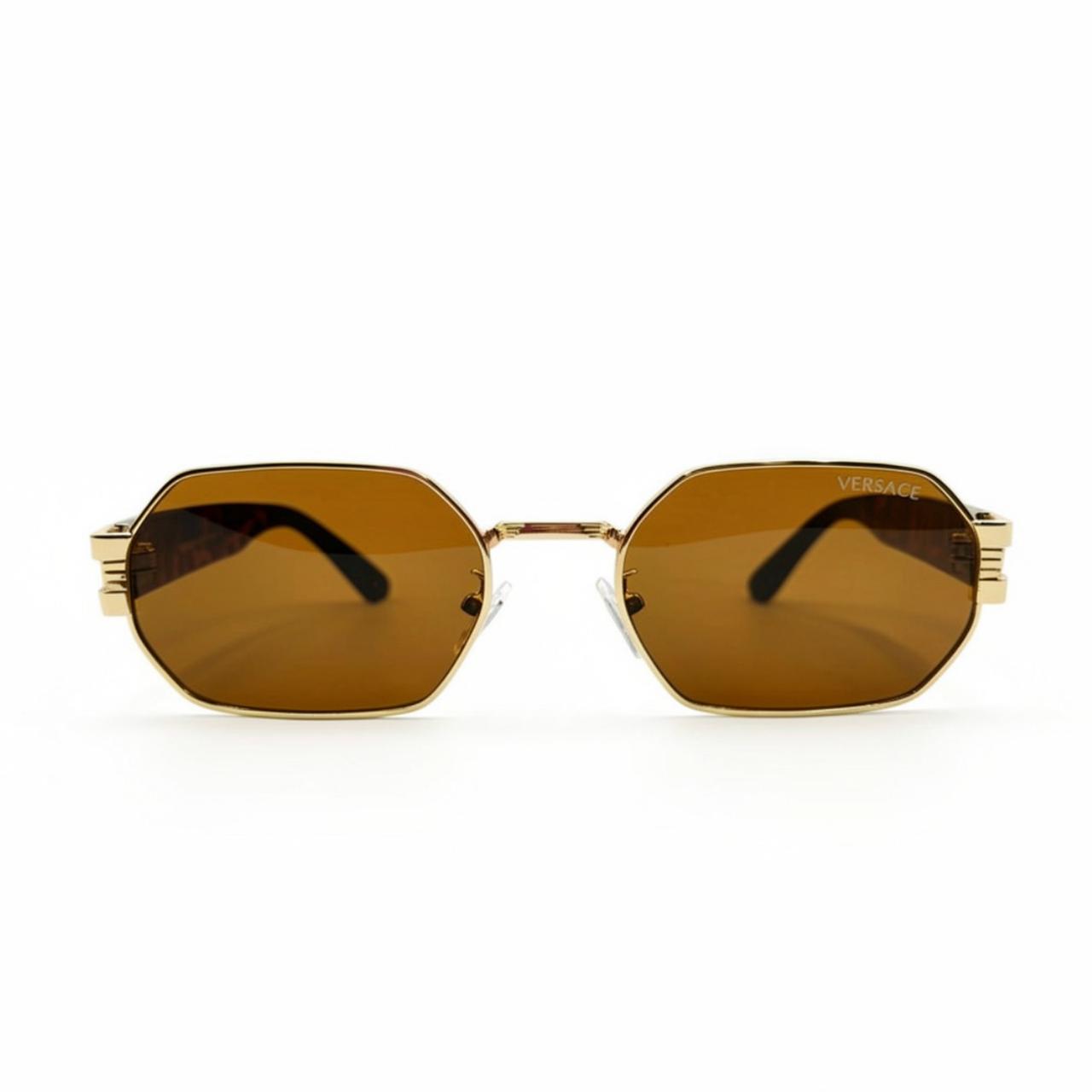 VE672 - SHADES - GOLDEN - PRINT - BROWN - TRENDY - RECTANGULAR CUT - PREMIUM