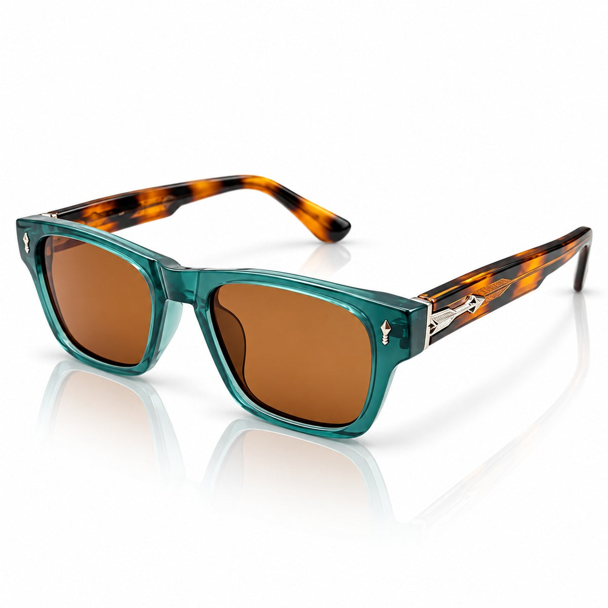 JMM - TEAL GREEN - TORTOISE - BROWN - ACETATE - SQUARE - UNIQUE