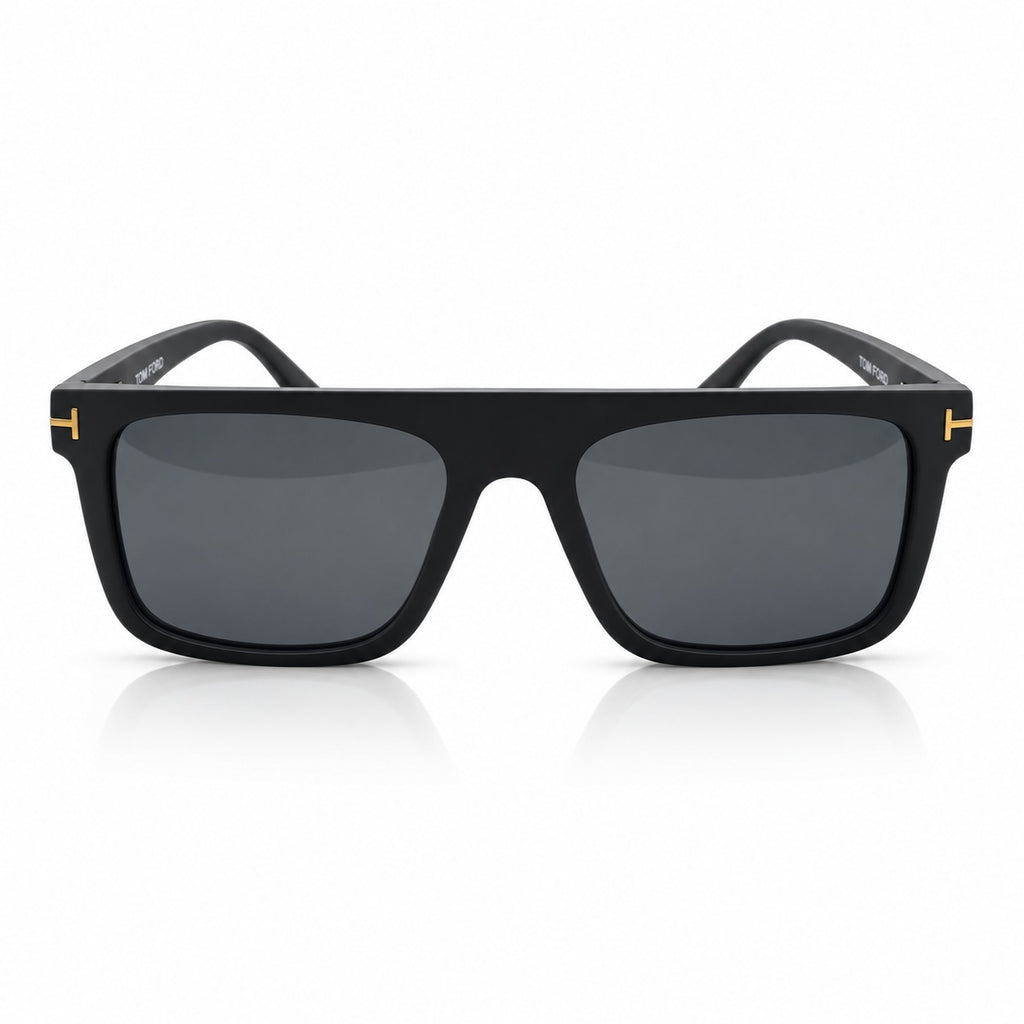TF 12022 - SQUARE - MATTE BLACK - POLARISED - SPRING SIDES - SLIM FACE