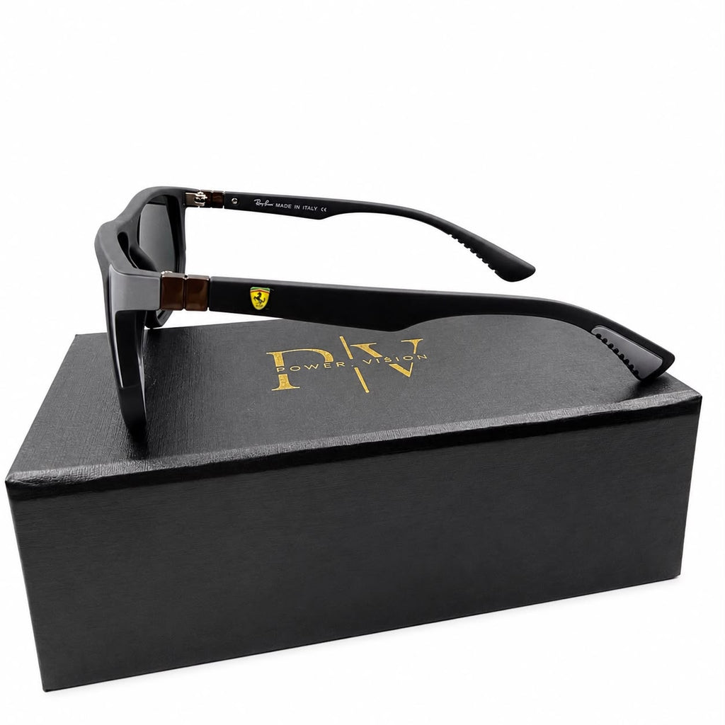 RB 8371 - SUNGLASS - ANGULAR SQUARE - MATTE BLACK - POLARISED - LIGHTWEIGHT - PREMIUM