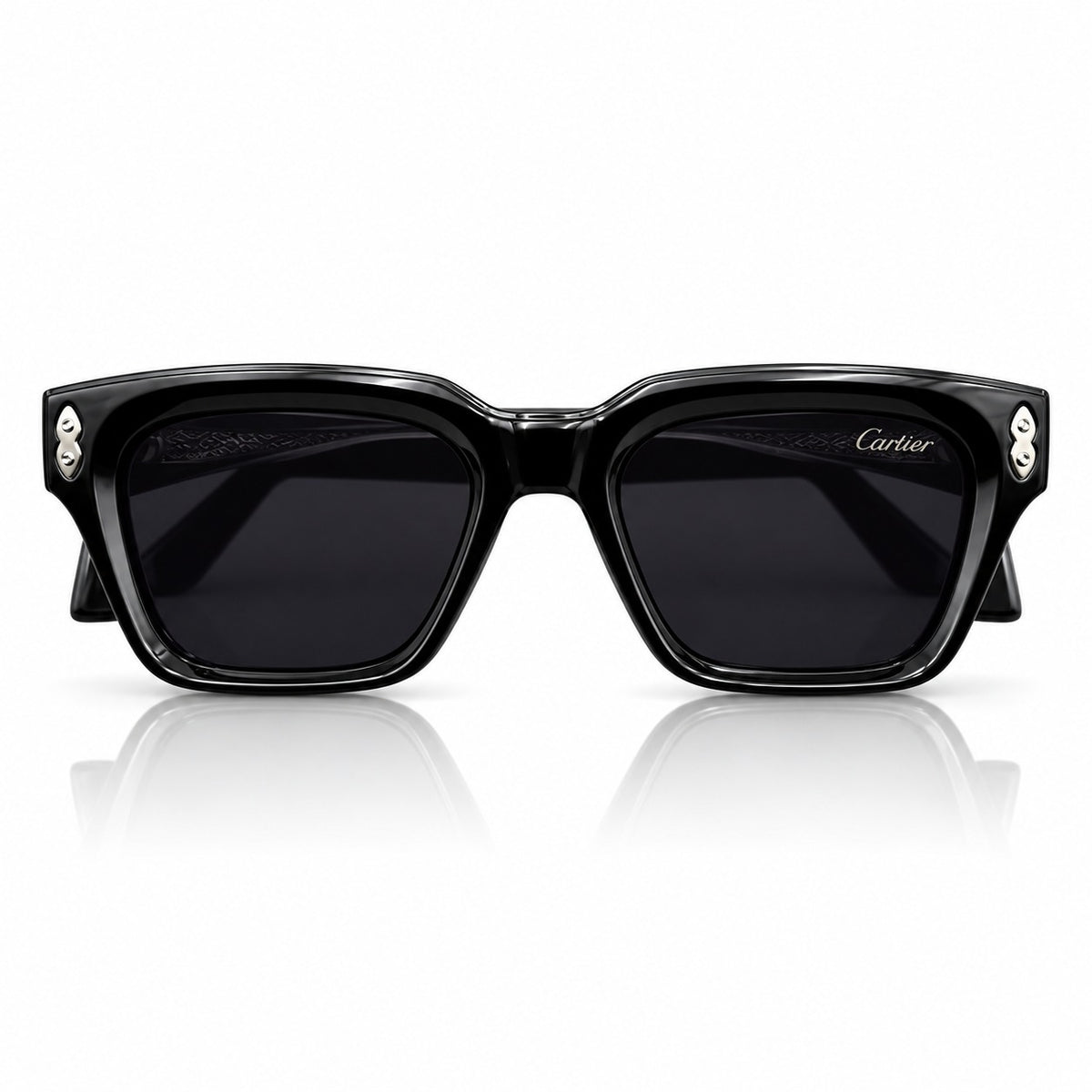 CARTIER - BOLD - ACETATE - BLACK - SILVER RIVET - NEW ARRIVAL