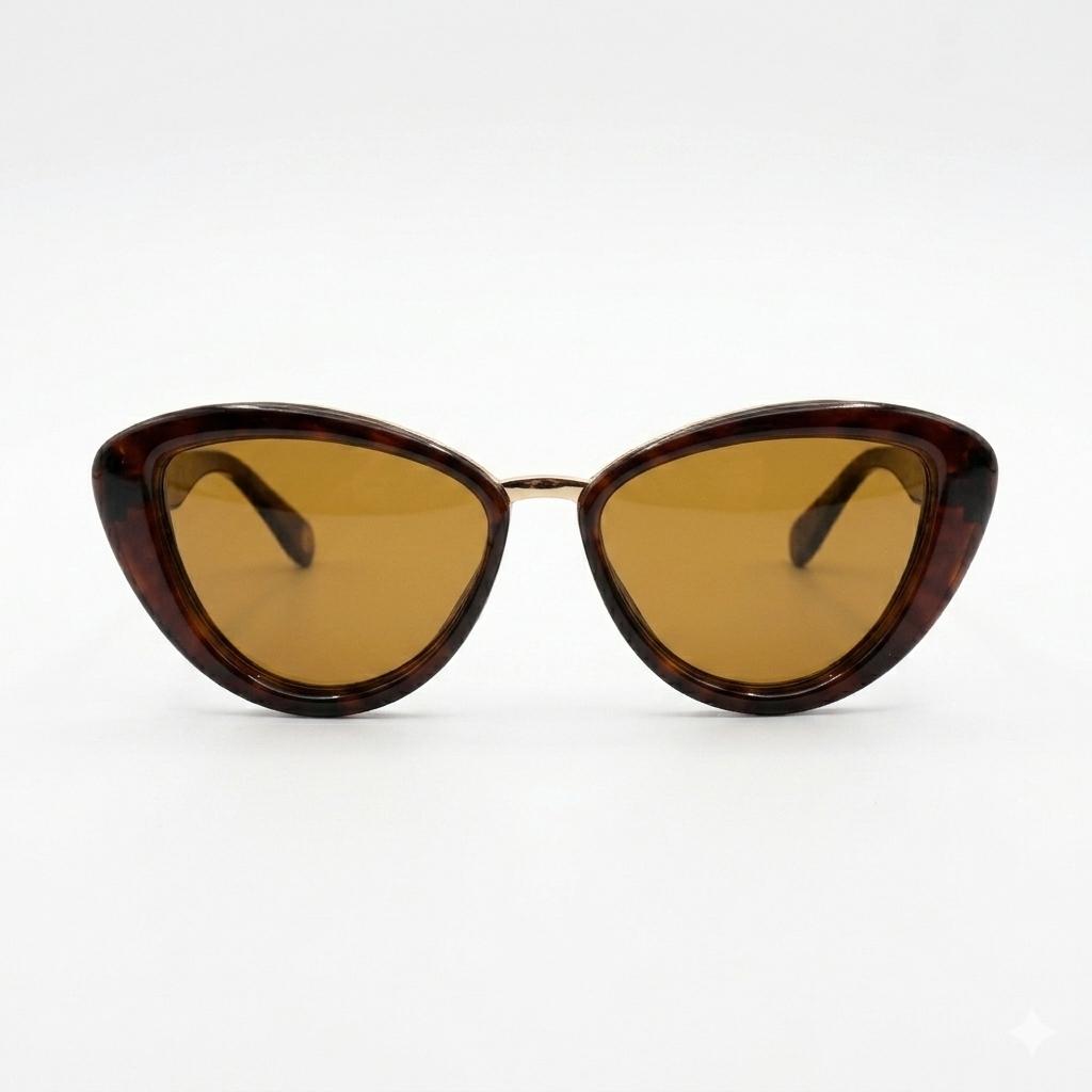 SR 0924 - SHADES - CATEYE - LADIES - BROWN - GOLDEN TOUCH - QUALITY