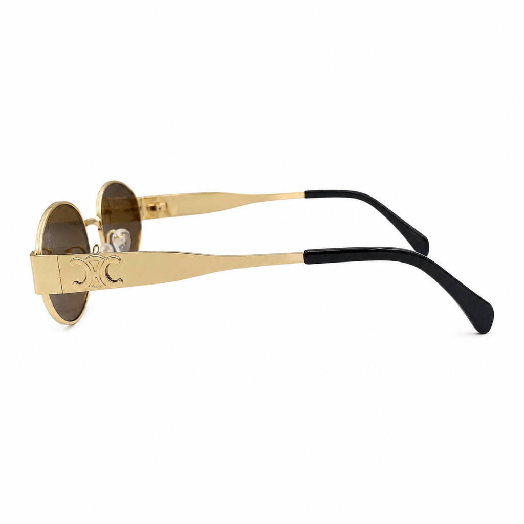 CELINE - OVAL - METALLIC- TRENDY- GOLDEN BROWN - WOMEN