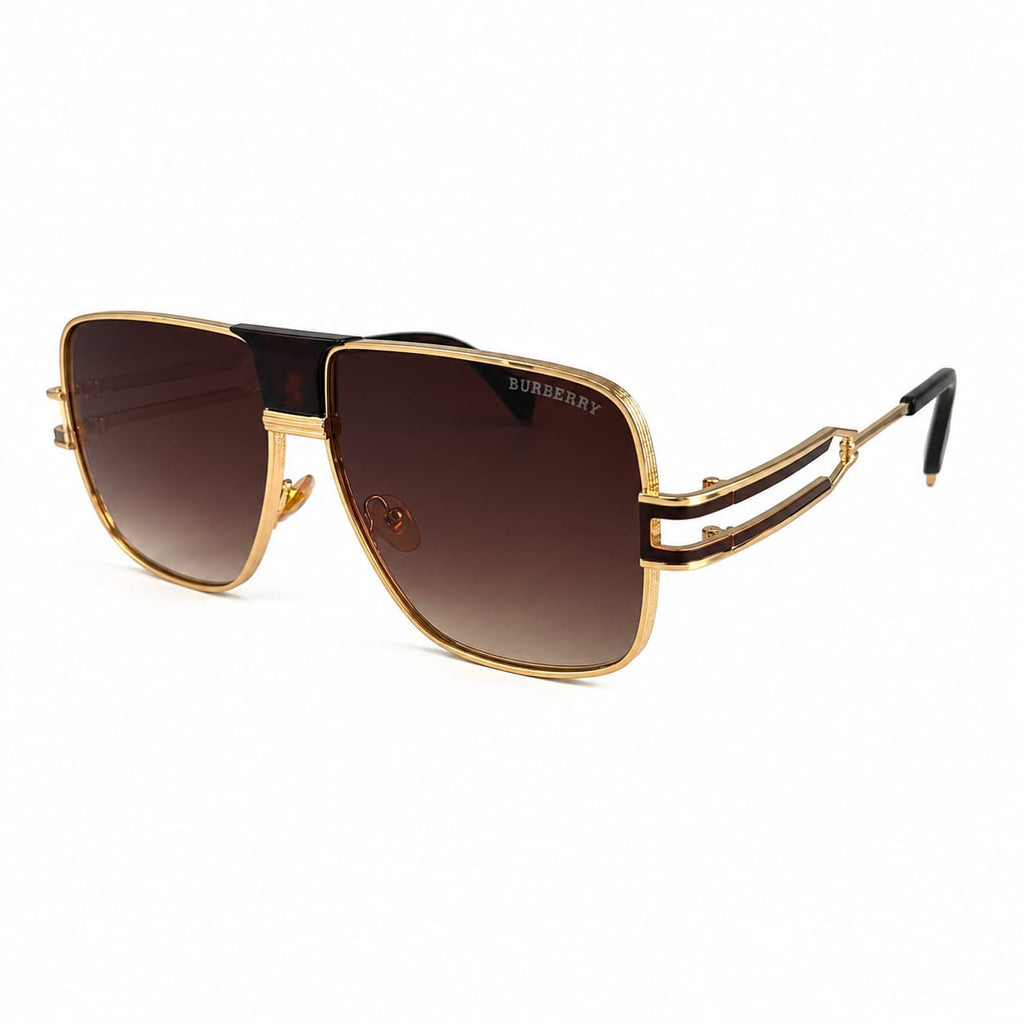 BR - OVERSIZE - SQUARE - METAL - BROWN DOUBLE SHADE - STRAIGHT BRIDGE - PREMIUM - MEN