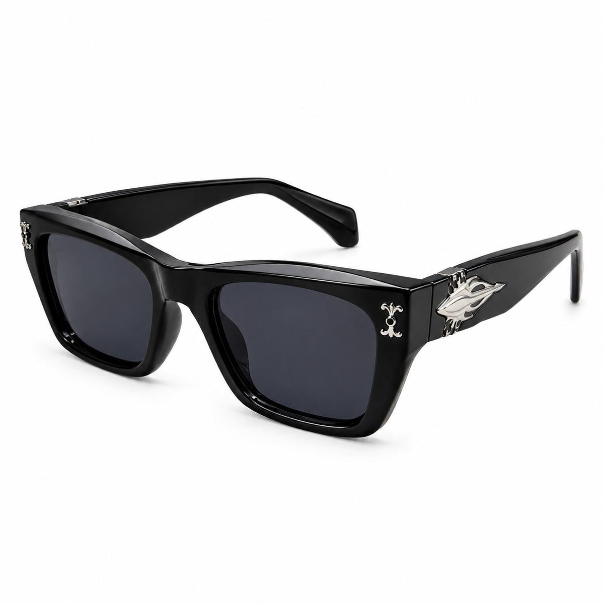 CK - LATEST - BOLD - BLACK - WAYFARER SQUARE - SILVER RIVET - QUALITY
