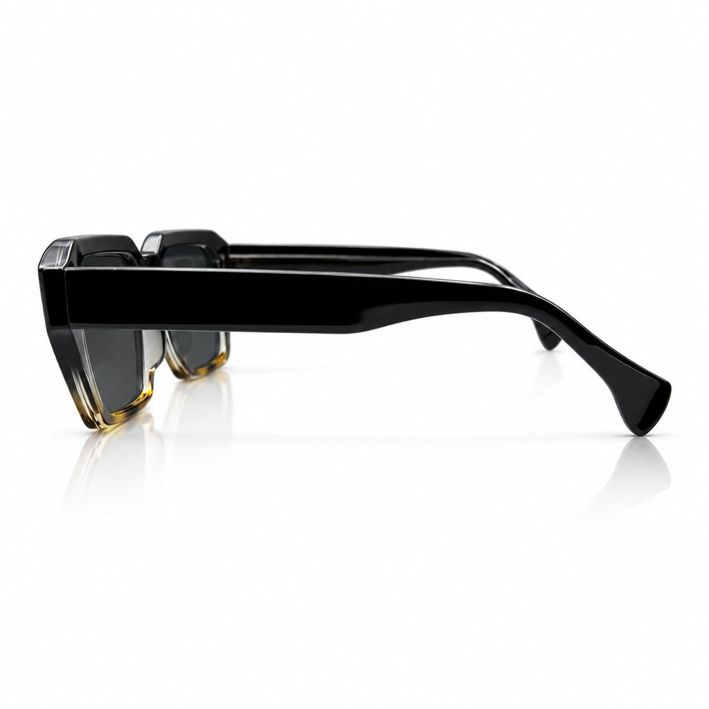 CR 2343 - CUT SQUARE - BOLD - BLACK + TORTOISE - ACETATE - QUALITY - UNISEX