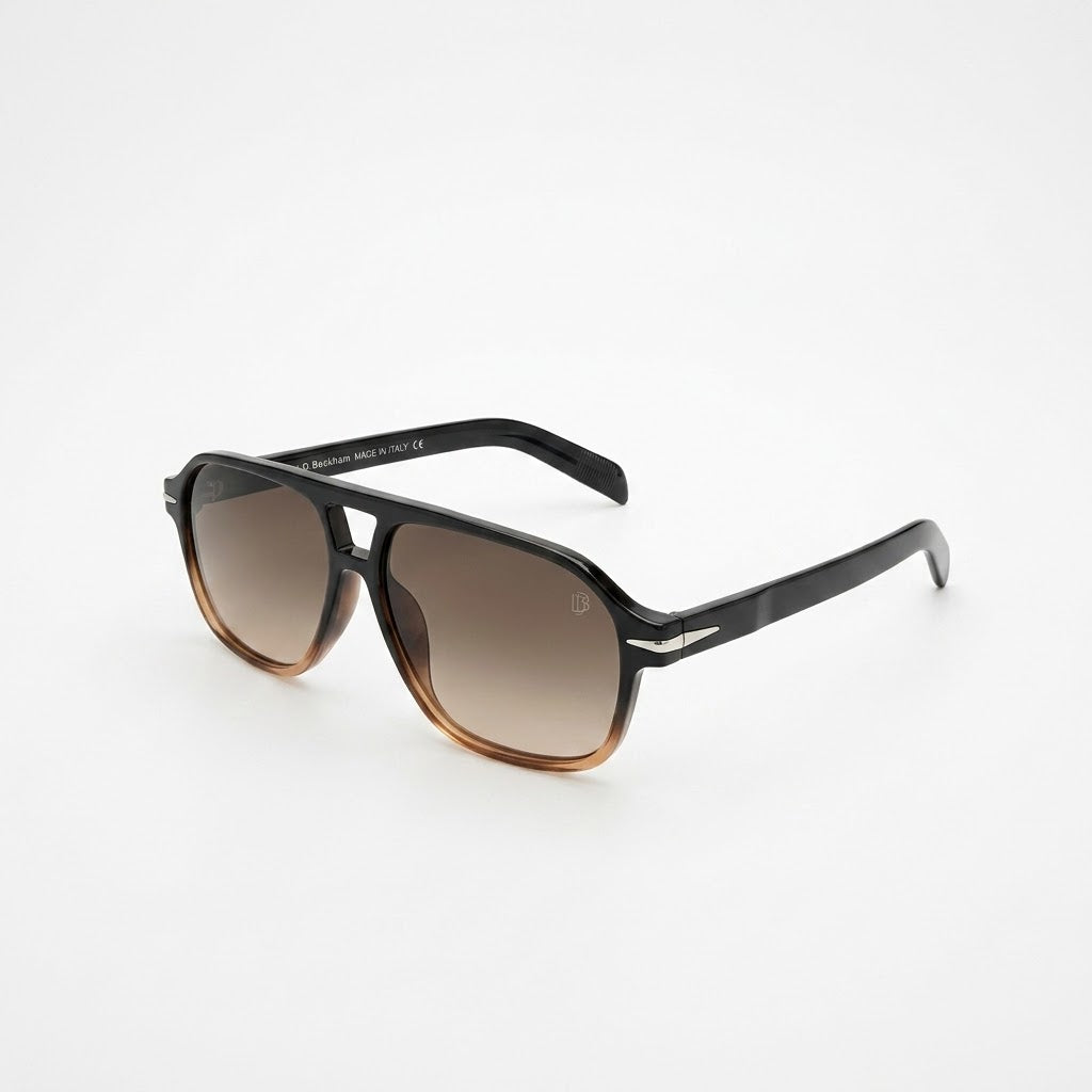 DB 7018 - SUNGLASS - DOUBLE BEAM - BLACK BROWN - BROWN DOUBLE SHADED - MEN