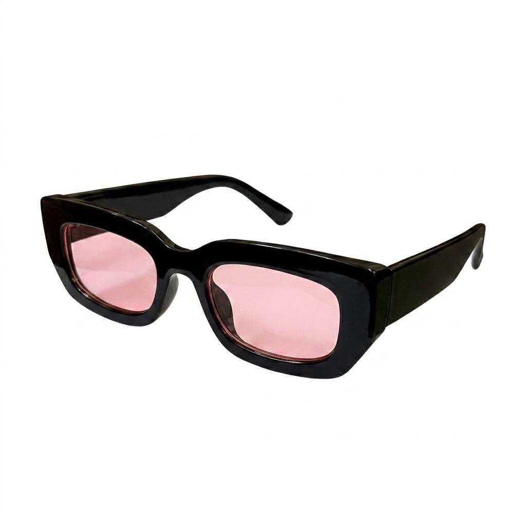 SUNGLASS - 2525 - BLACK - BOLD - TINTED PINK - UV - QUALITY