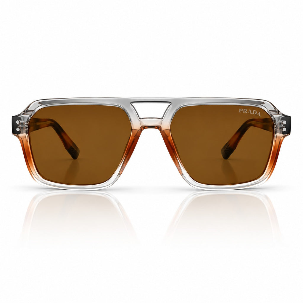 PR 2353 - ACETATE - DOUBLE BRIDGE SQUARE - GREY TORTOISE - BROWN - UNIQUE