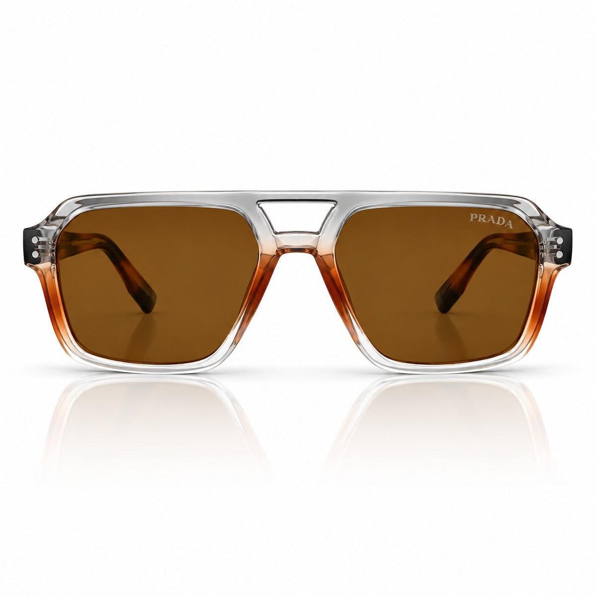 PR 2353 - ACETATE - DOUBLE BRIDGE SQUARE - GREY TORTOISE - BROWN - UNIQUE