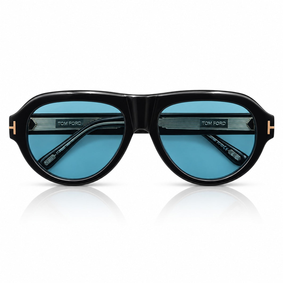 TF 1225 - ACETATE - BOLD - BLACK - BLUE - FLAT TOP AVIATOR - HIGH QUALITY