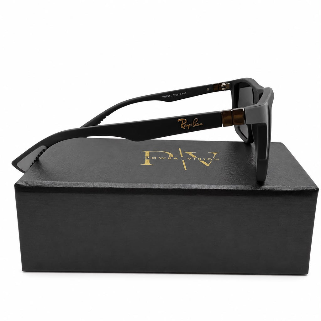 RB 8371 - SUNGLASS - ANGULAR SQUARE - MATTE BLACK - POLARISED - LIGHTWEIGHT - PREMIUM