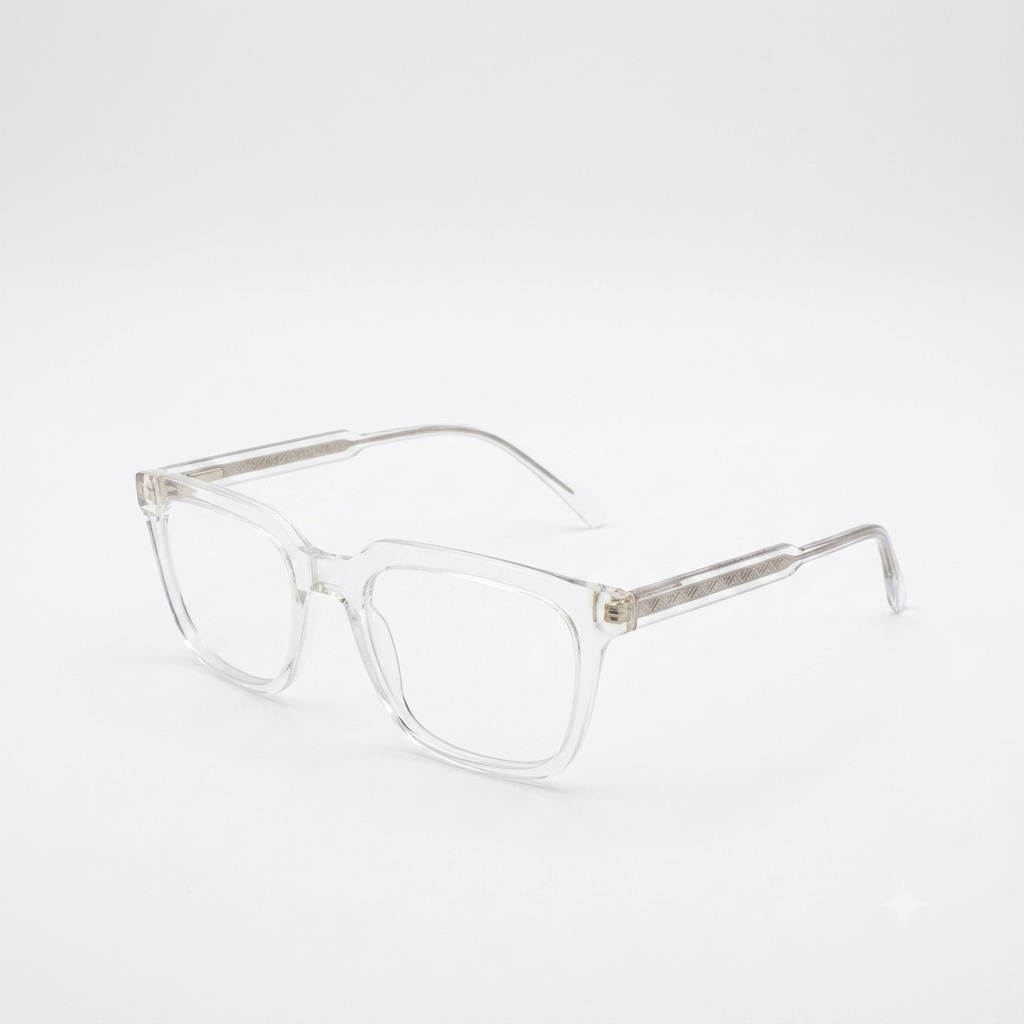 TR 8804 - EYEGLASS - SQUARE - CRYSTAL - TRANSPARENT - FLEXIBLE HINGES - UNISEX