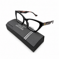 GC 23229 -LUXURY - BLACK - CATEYE - BLACK - MARBLE TORTOISE SIDES - FLEXIBLE