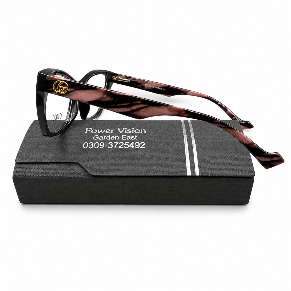 GC 23229 -LUXURY - BLACK - CATEYE - BLACK - MARBLE TORTOISE SIDES - FLEXIBLE