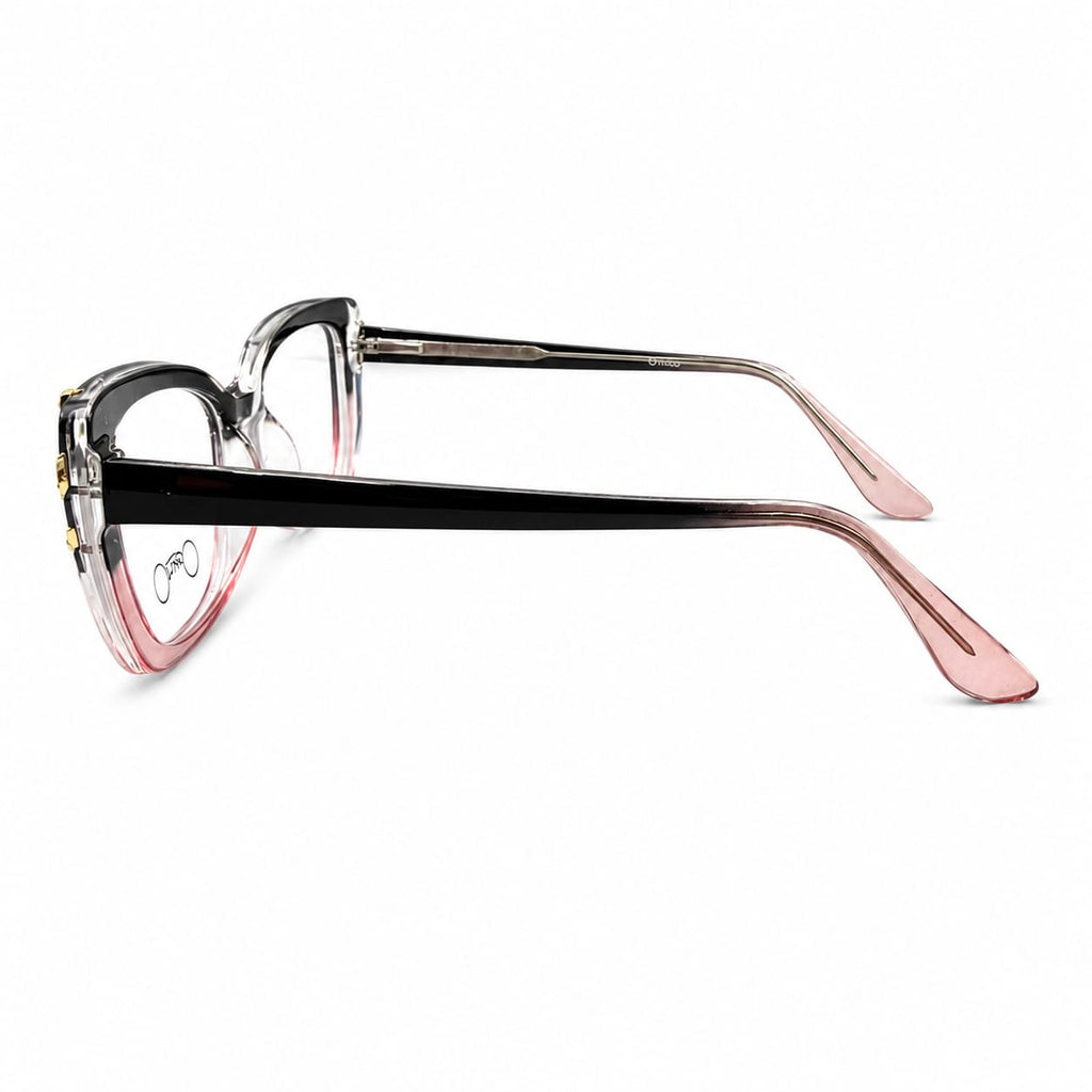 DESIGNER 82098 - CATEYE - BLACK - PINK TRANSPARENT - STRECHABLE - PREMIUM - QUALITY
