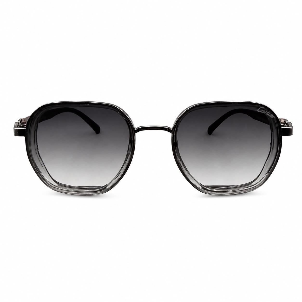 CR 23587 - SHADES - OCTAGON - GUN METALLIC GREY - BROWN WOODEN - BRANDING - PREMIUM