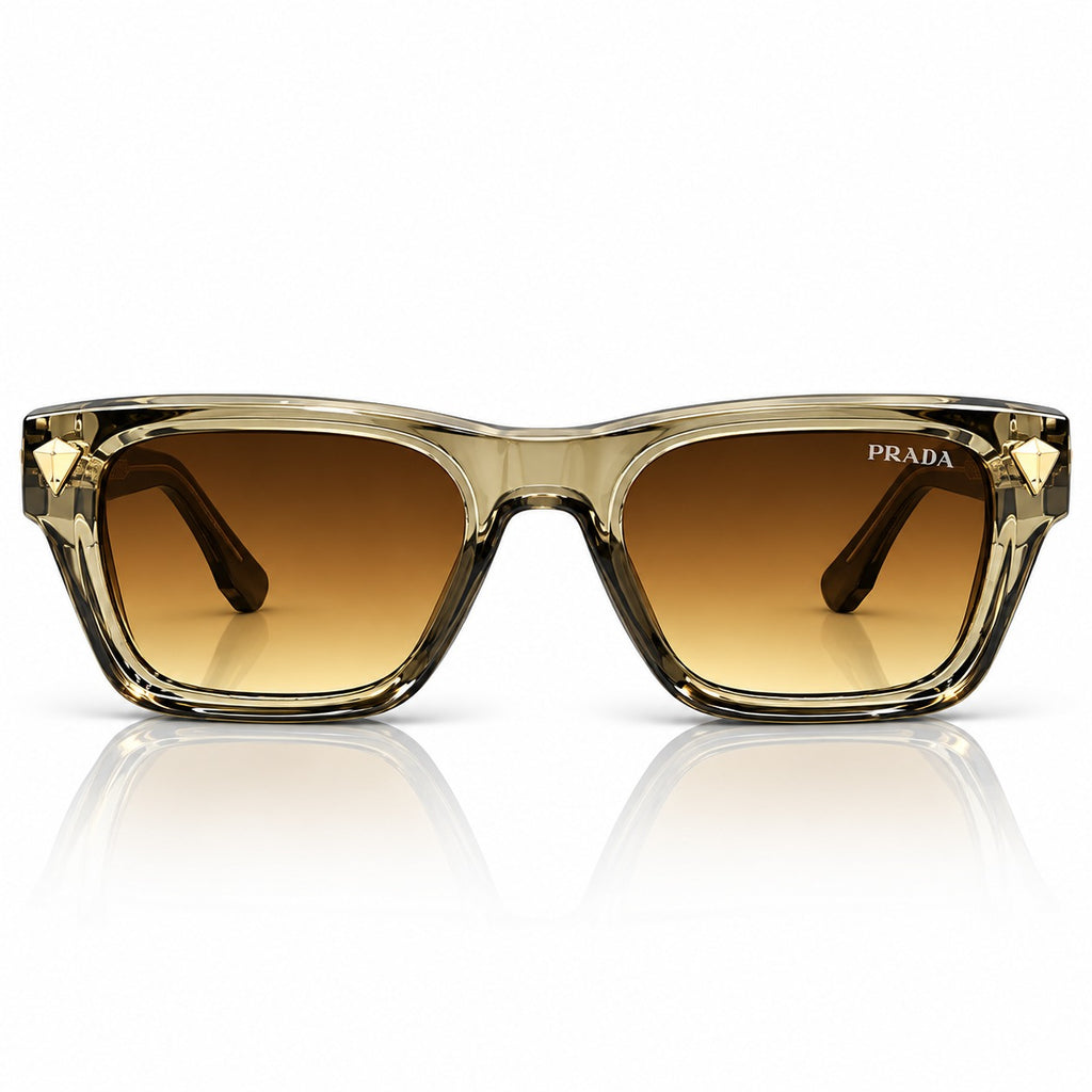 PR - ACETATE - CHAMPAGNE - BROWN GRADIENT - SQUARE - BOLD - UNIQUE - UNISEX