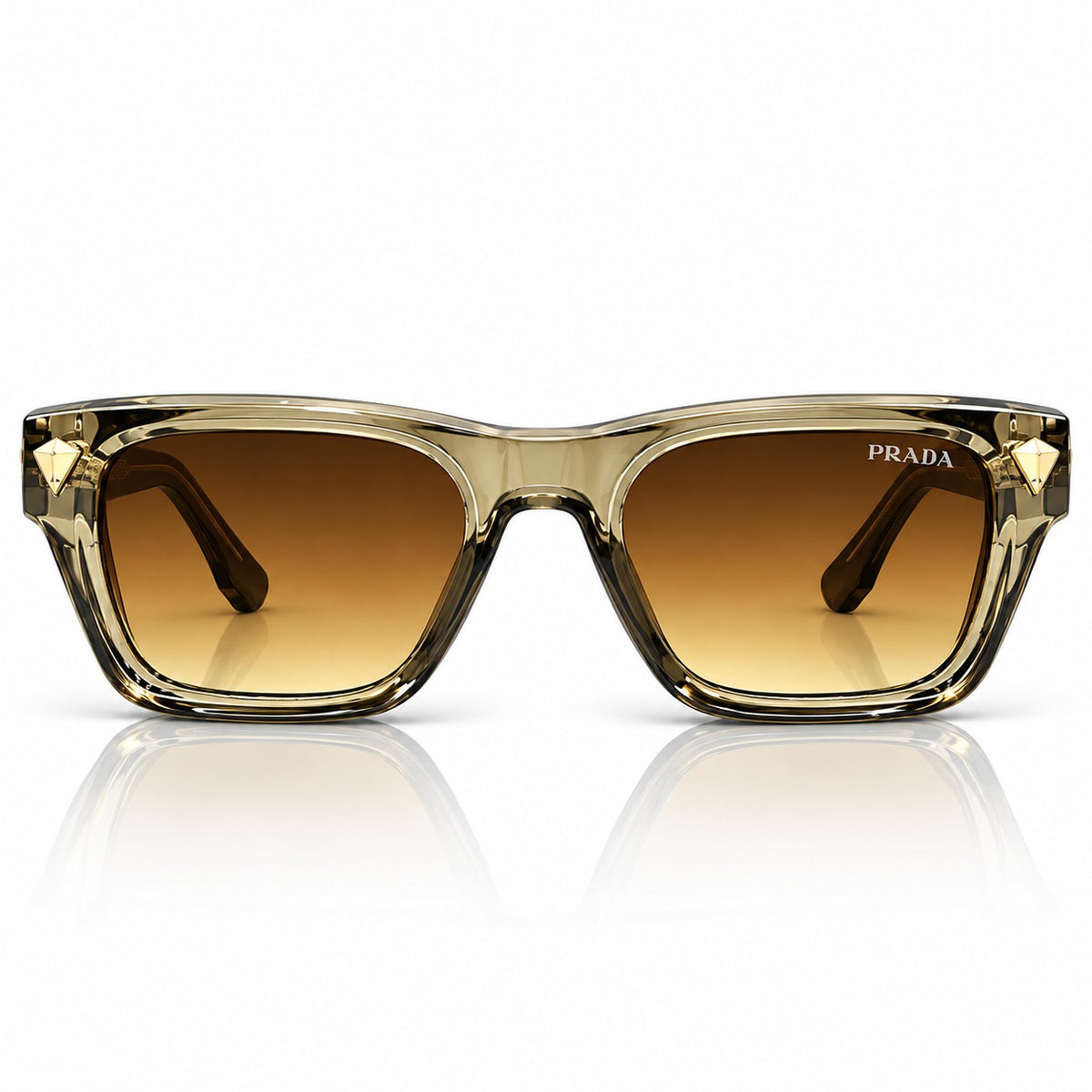 PR - ACETATE - CHAMPAGNE - BROWN GRADIENT - SQUARE - BOLD - UNIQUE - UNISEX