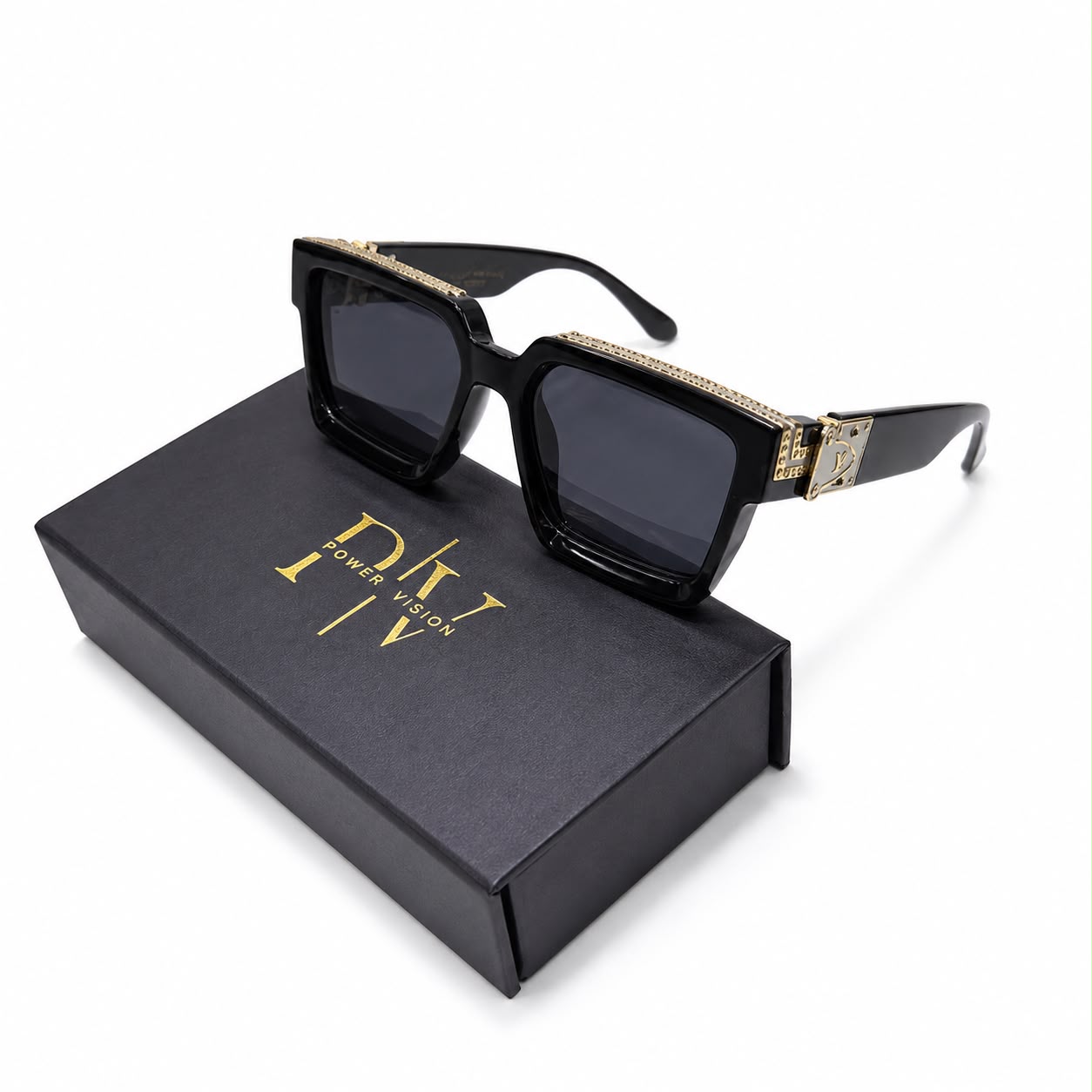MILLIONAIRE - BOLD - BLACK - DESIGNER - DESIGNER SIDE TEMPLE - ACETATE - PREMIUM