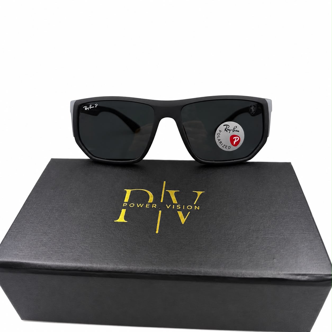 RB 8371 - SUNGLASS - ANGULAR SQUARE - MATTE BLACK - POLARISED - LIGHTWEIGHT - PREMIUM