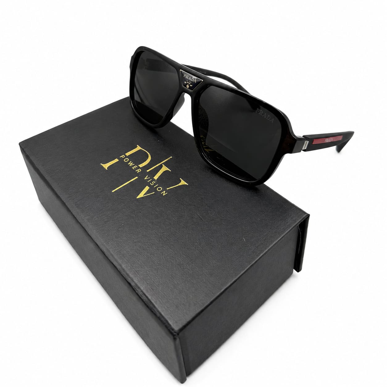 PR 8001 - GLOSSY BLACK - MATTE BLACK SIDE - POLARISED - STRECHABLE SIDE BRANDING - ACETATE - PREMIUM