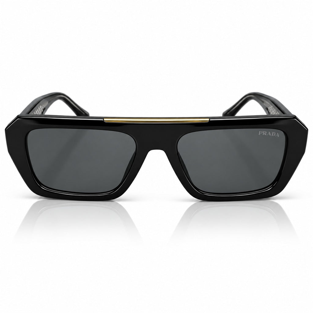 PR 2378 - BOLD - BLACK - STRAIGHT BRIDGE SQUARE - UV400 - GOLDEN BROWLINE