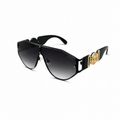 VERSACE - OVERSIZE - GEOMETRIC SHEILD - BLACK - GOLDEN - GREY GRADIENT - PREMIUM - QUALITY