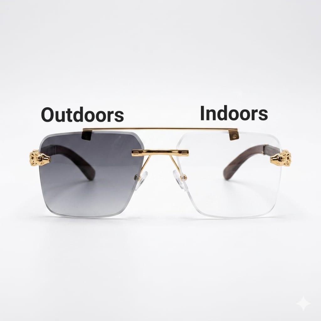 PHOTOCHROMIC - METAL - DOUBLE BEAM - WOOD SIDES - INDOORS - OUTDOOR