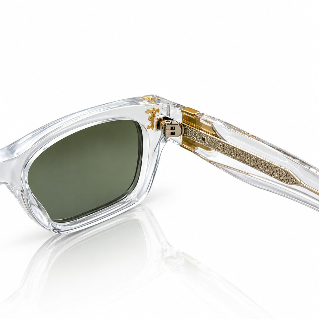 CK - BOLD - MATTE WHITE + LOWER CRYSTAL TRANSPARENT - GREEN GRADIENT - SQUARE