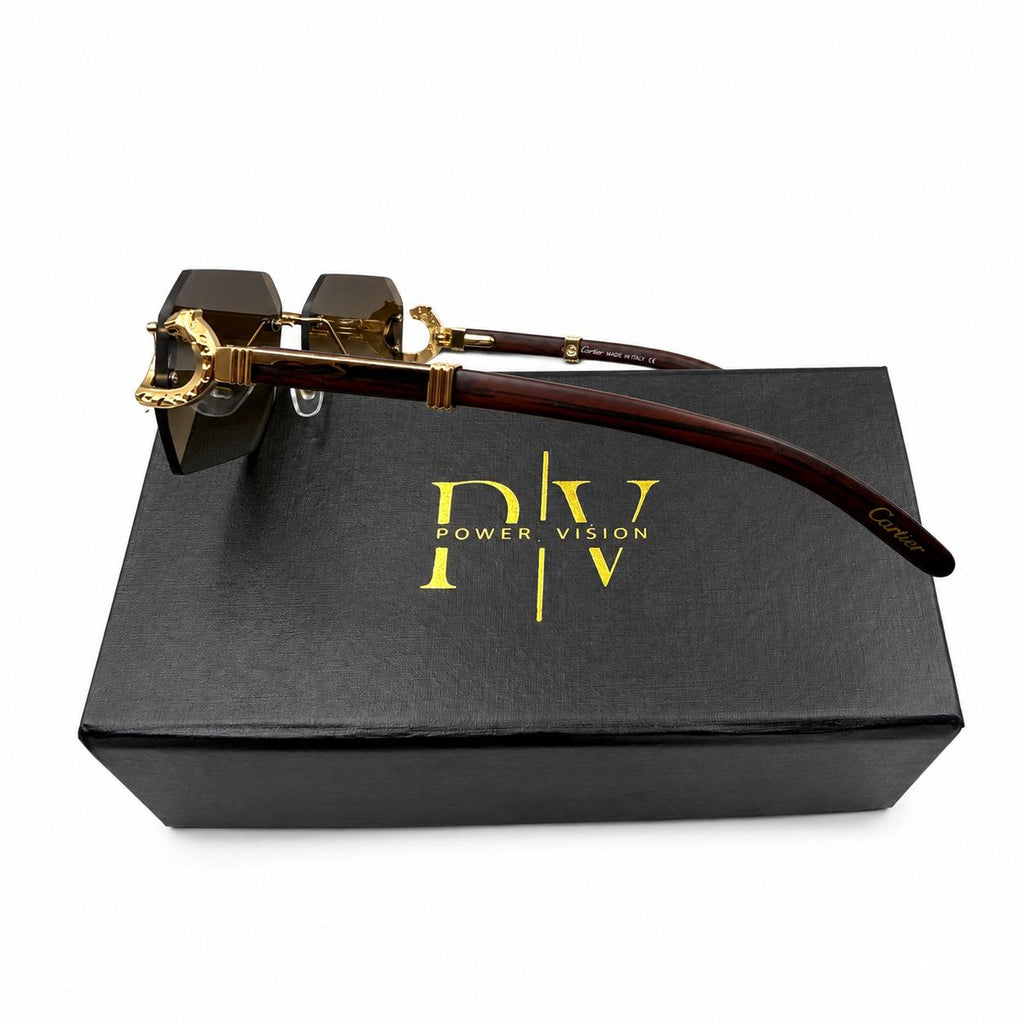 CR 23668 - CLASSY - RIMLESS - BEVEL CUT SQUARE - GOLDEN BROWN DOUBLE SHADED - PREMIUM