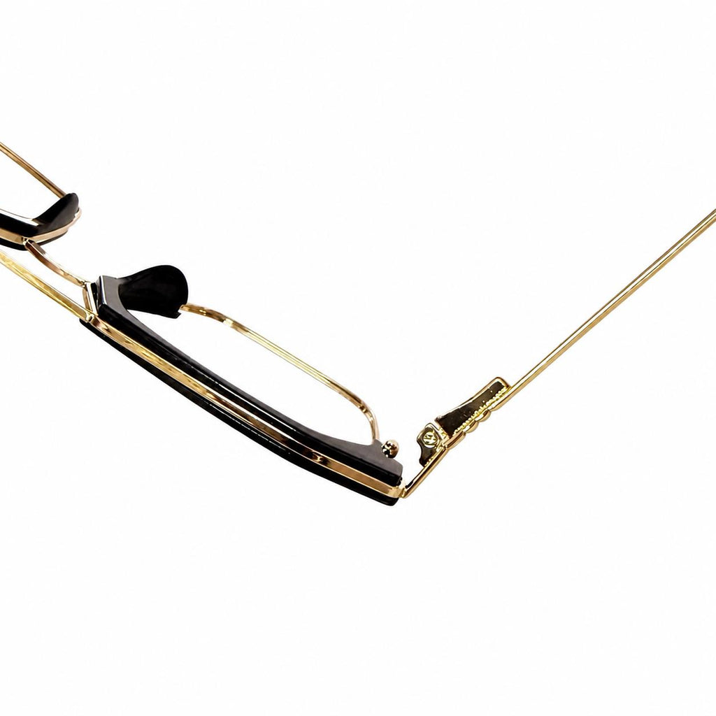 LD 1531 - EYEGLASSES - METAL - SQUARE - FIX NOSE BRIDGE - GOLDEN BLACK - FLEXIBLE - DAILYWEAR