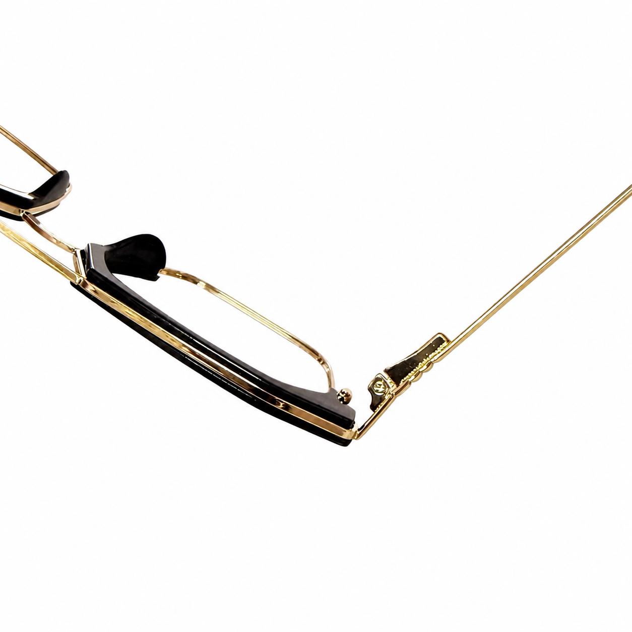 LD 1531 - EYEGLASSES - METAL - SQUARE - FIX NOSE BRIDGE - GOLDEN BLACK - FLEXIBLE - DAILYWEAR