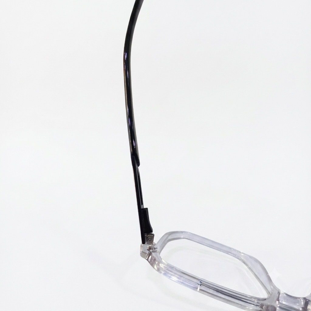 TR 251136 - EYEWEAR - DOUBLE BRIDGE - TRANSPARENT - BLACK - SPRING HINGES - MEN