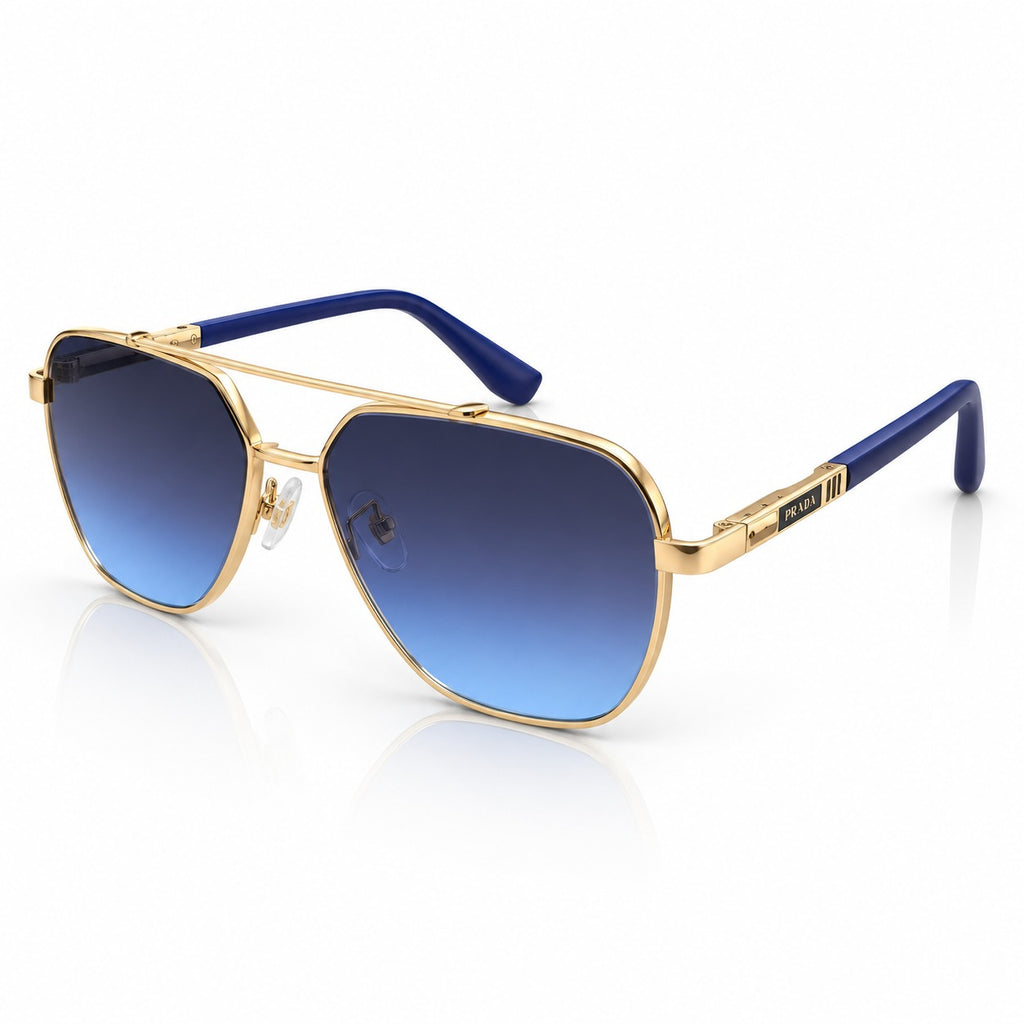 GC 23394 - AVIATOR - GOLDEN - ROYAL BLUE - BLUE GRADIENT - CONCILED SPRING - QUALITY