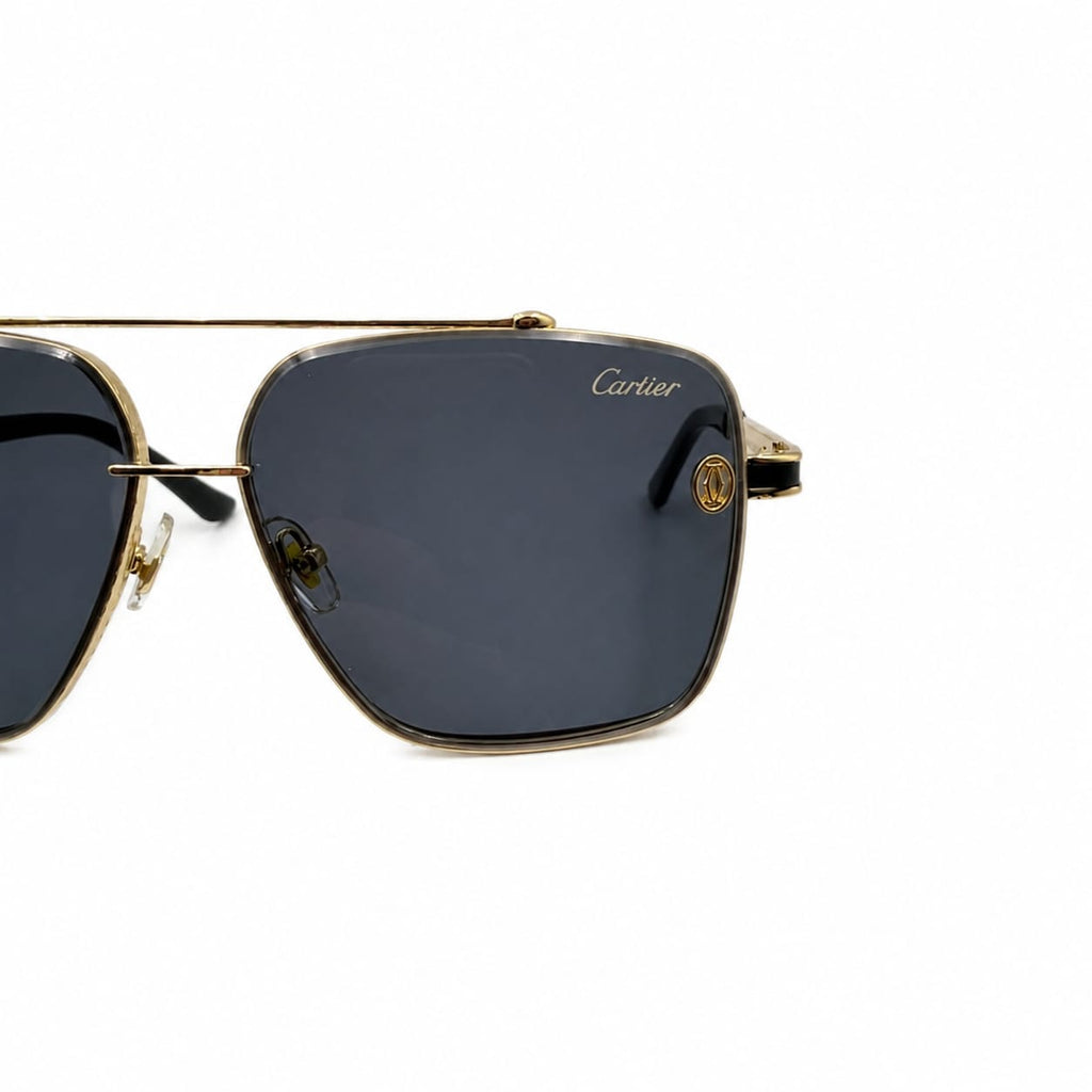 CR 8220 - CLASSY - DOUBLE BRIDGE - GOLDEN BLACK - BRANDING TEMPLES - DURABLE HINGES - MEN - PREMIUM
