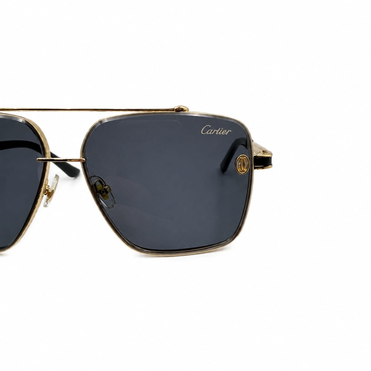 CR 8220 - CLASSY - DOUBLE BRIDGE - GOLDEN BLACK - BRANDING TEMPLES - DURABLE HINGES - MEN - PREMIUM