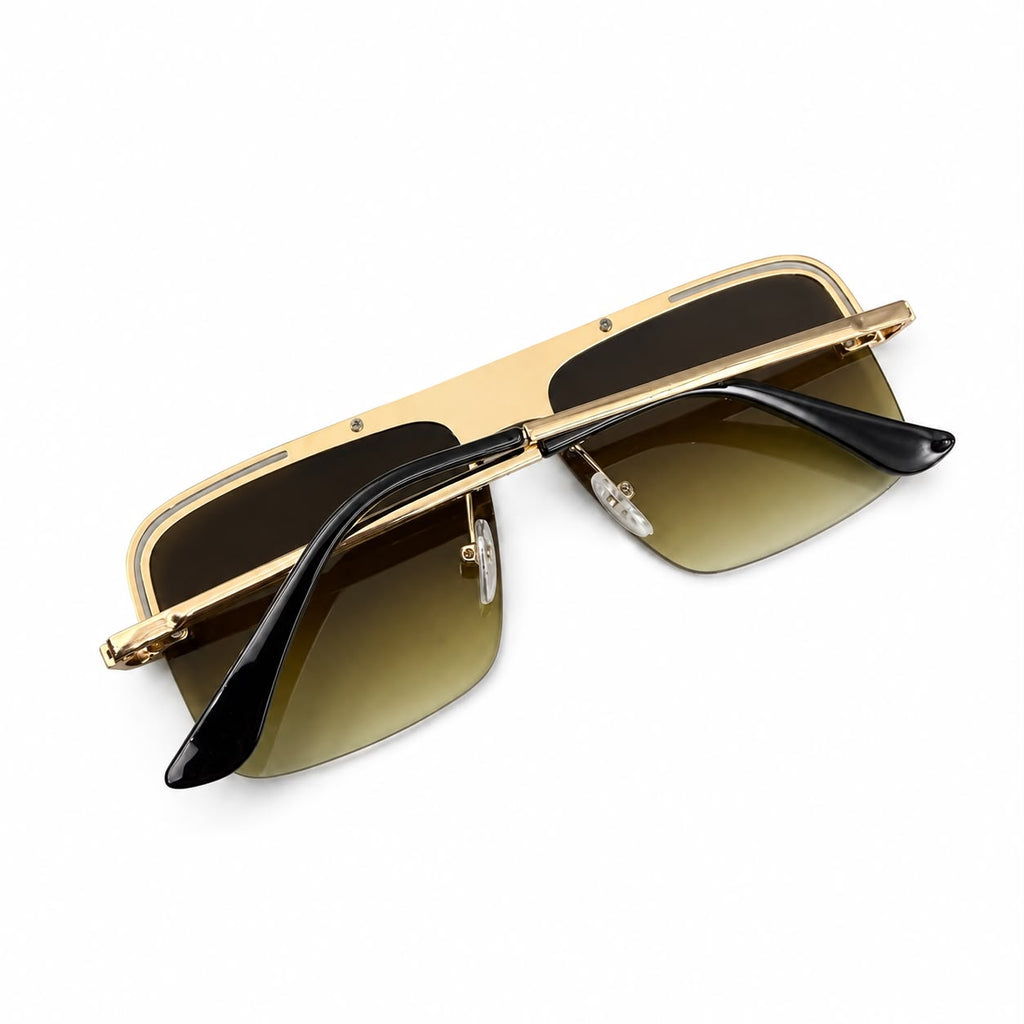 GC - SUNGLASS - RIMLESS - NAVIGATOR - SQUARE - GOLDEN - BROWN GRADIENT - PREMIUM