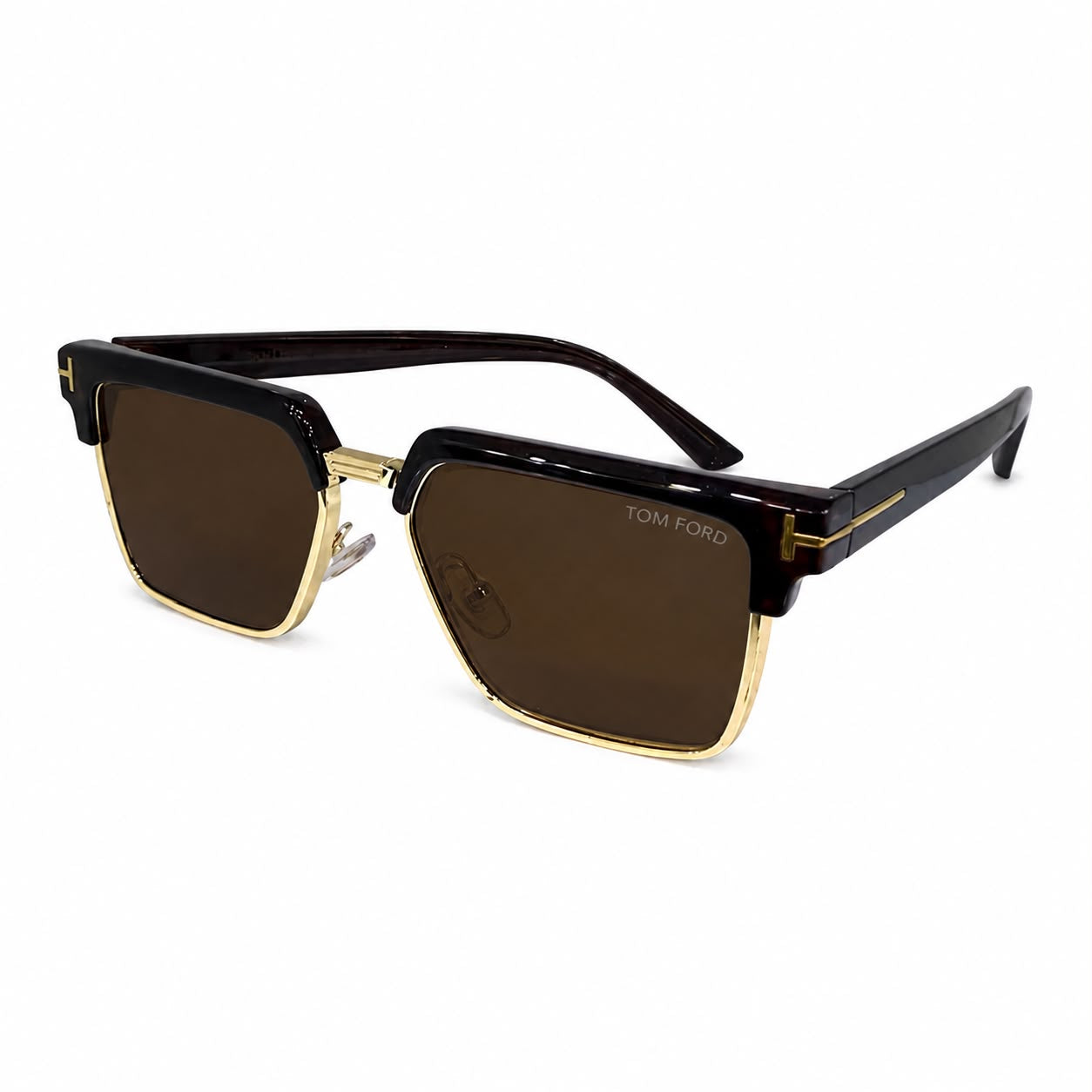 TF 9820 - SUNGLASS - GOLDEN BROWN - DESIGNER - CLUB MASTER SQUARE - PREMIUM