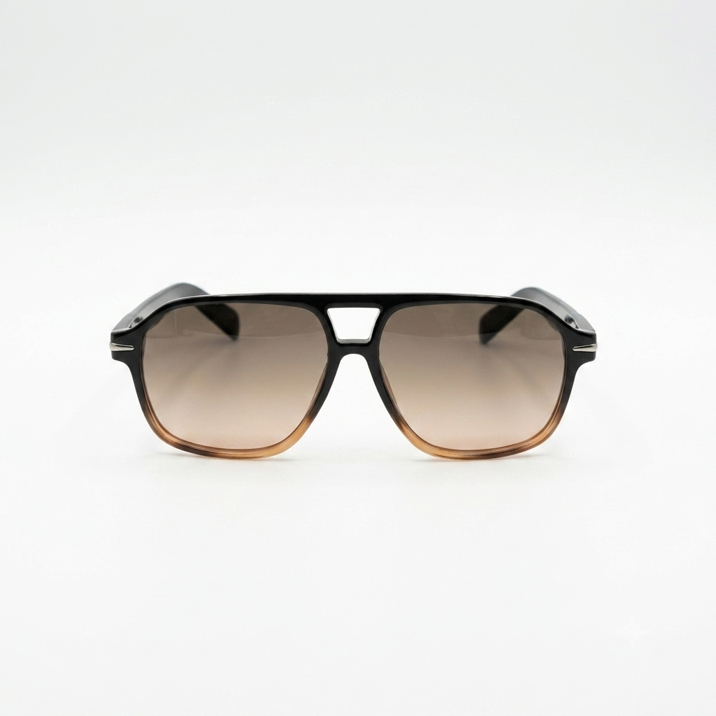 DB 7018 - SUNGLASS - DOUBLE BEAM - BLACK BROWN - BROWN DOUBLE SHADED - MEN