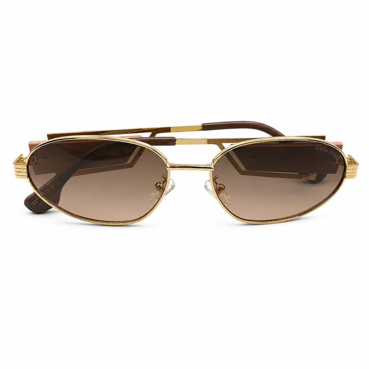 MIU MIU 2728 - GORGEOUS - TRENDY - OVAL - GOLD - TEA PINK TEMPLES - BROWN PINK GRADIENT - PREMIUM
