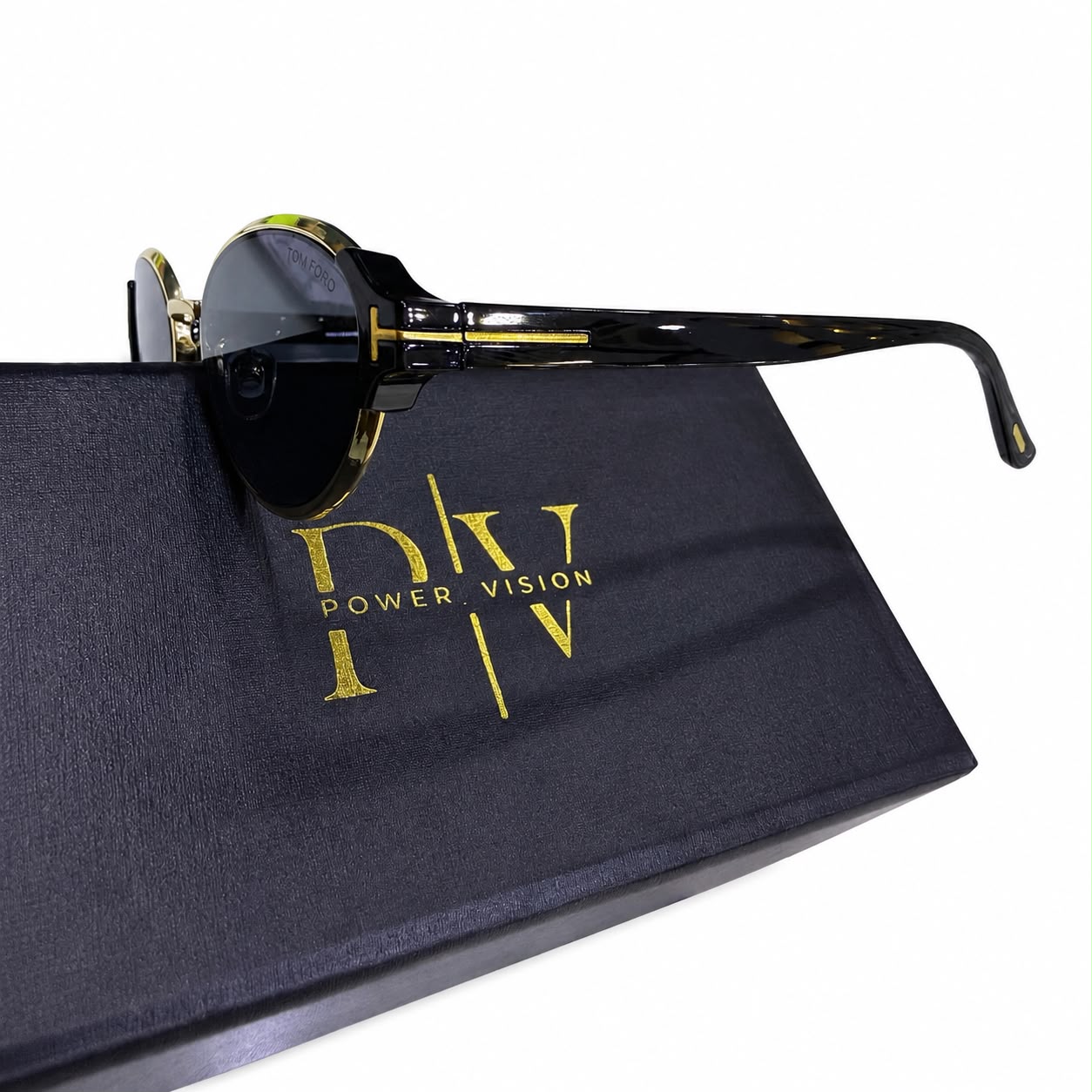 TF 9812 - SHADES - OVAL CATEYE - TRENDY - GOLDEN BLACK - PREMIUM - WOMEN