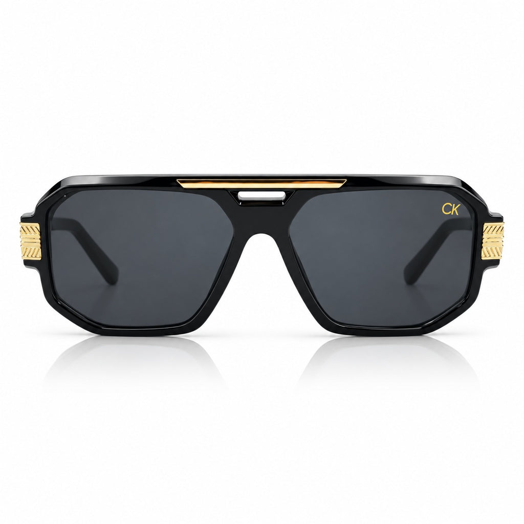 CK 1150 - AURA - NAVIGATOR SQUARE - BLACK GOLDEN - BROWLINE - SPRING HINGES - PREMIUM