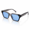 MOSCOT 2349 - ACETATE - ANGULAR SQUARE - GREY TRANSPARENT - BLUE TINT - QUALITY